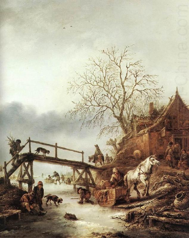 OSTADE, Isaack van A Winter Scene  ag china oil painting image